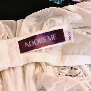 Adore Me Cream Lace Corset, Garter and Panty NWOT